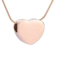 Slide Heart Rose Gold - Stainless Steel Cremation Ashes Jewellery Pendant