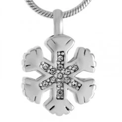 Snowflake - Stainless Steel Cremation Ashes Memorial Urn Pendant