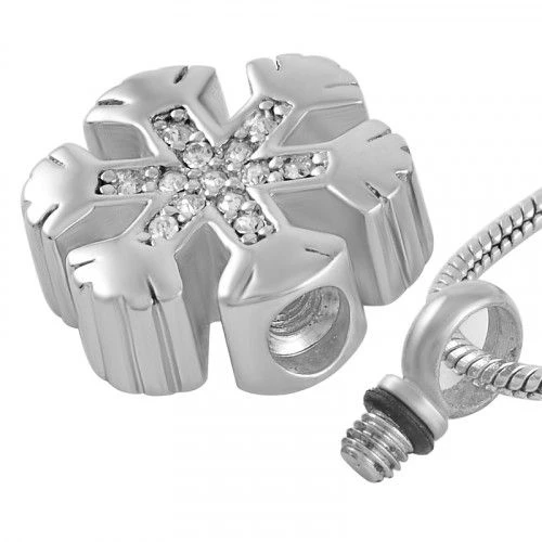Snowflake - Stainless Steel Cremation Ashes Memorial Urn Pendant 4 Snowflake - Stainless Steel Cremation Ashes Memorial Urn Pendant - Image 2