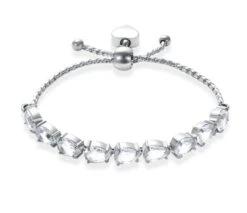 Teardrop Crystal Heart Bracelet - Stainless Steel Cremation Ashes Jewellery