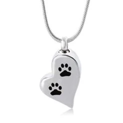 Teardrop Paw - Stainless Steel Cremation Ashes Memorial Pendant