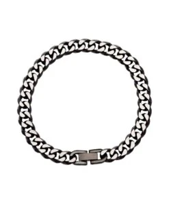 Unique & Co Black Stainless Steel Curb Link Gents Bracelet