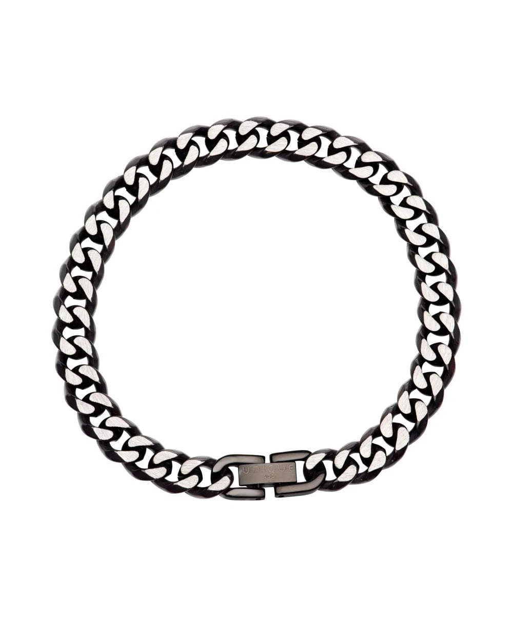 Unique & Co Black Stainless Steel Curb Link Gents Bracelet 3 Unique & Co Black Stainless Steel Curb Link Gents Bracelet