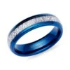 Unique & Co Tungsten 6mm Blue Ring With Meteorite Inlay - TUR-175 -Ornaments Promotion Store unique co tungsten 6mm blue ring with meteorite inlay tur 175 p6061 35588 image
