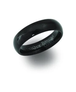 Unique & Co Tungsten 6mm Court Ring Black Finish - TUR-34