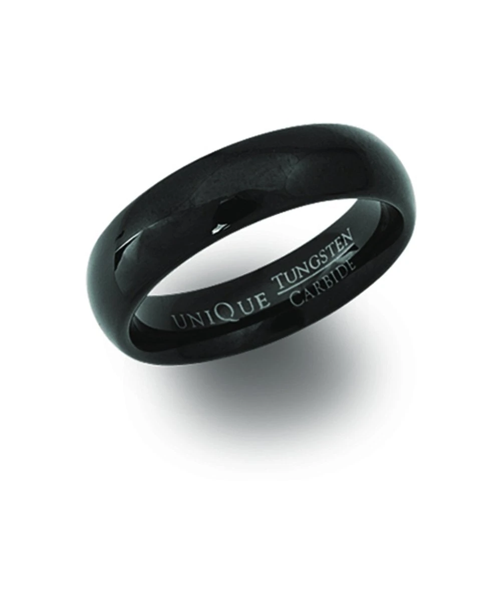 Unique & Co Tungsten 6mm Court Ring Black Finish - TUR-34 3 Unique & Co Tungsten 6mm Court Ring Black Finish - TUR-34