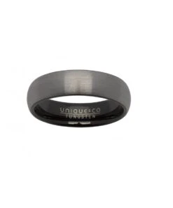 Unique & Co Tungsten 6mm Court Ring With Inner Black Finish - TUR-71
