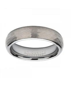 Unique & Co Tungsten 6mm Hammered FinishRing - TUR-111