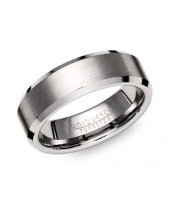 Unique & Co Tungsten 7mm Bevelled EdgeRing - TUR-139