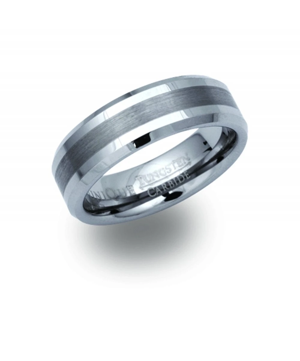 Unique & Co Tungsten 7mm Bevelled EdgeRing - TUR-17 3 Unique & Co Tungsten 7mm Bevelled EdgeRing - TUR-17