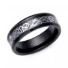 Unique & Co Tungsten 7mm Black & Silver Carbon Fibre Inlay Ring - TUR-172 -Ornaments Promotion Store unique co tungsten 7mm black silver carbon fibre inlay ring tur 172 p6064 35594 image