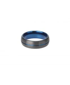 Unique & Co Tungsten 7mm CourtRing With Blue & Black Finish- TUR-86
