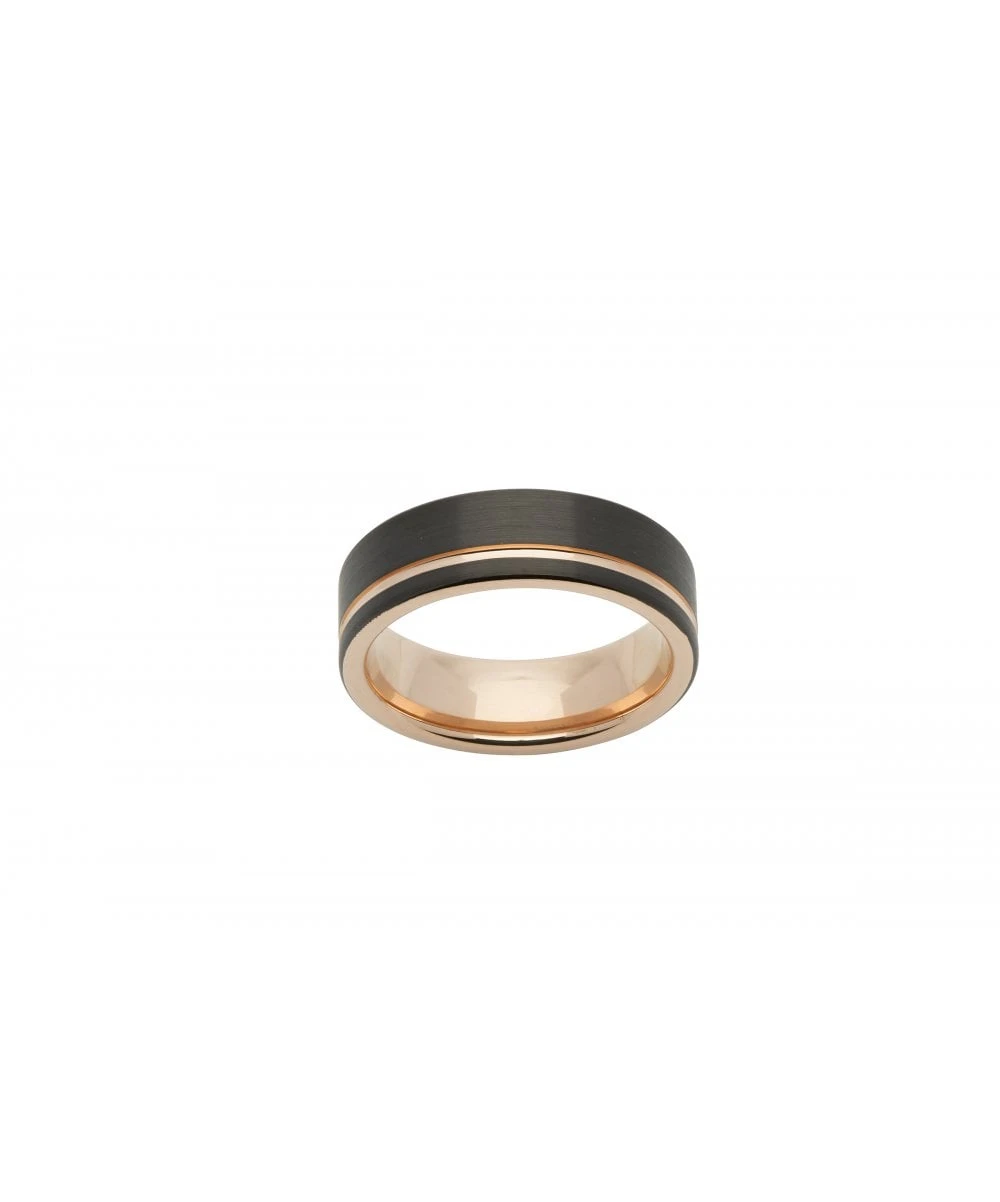 Unique & Co Tungsten 7mm Flat Court Ring Rose Gold & Black Finish - TUR-56 3 Unique & Co Tungsten 7mm Flat Court Ring Rose Gold & Black Finish - TUR-56