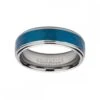 Unique & Co Tungsten 7mm Hammered Blue & Silver Finish Ring - TUR-117 2 Unique & Co Tungsten 7mm Hammered Blue & Silver Finish Ring - TUR-117 -Ornaments Promotion Store unique co tungsten 7mm hammered blue silver finish ring tur 117 p4695 32344 image