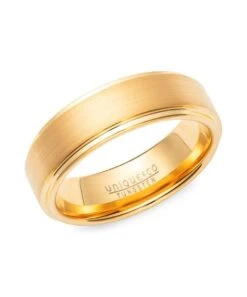 Unique & Co Tungsten 7mm Patterned Ring With Gold Finish - TUR-192