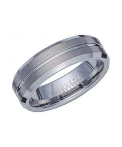 Unique & Co Tungsten 7mm Ring With Bevelled Edge- TUR-130