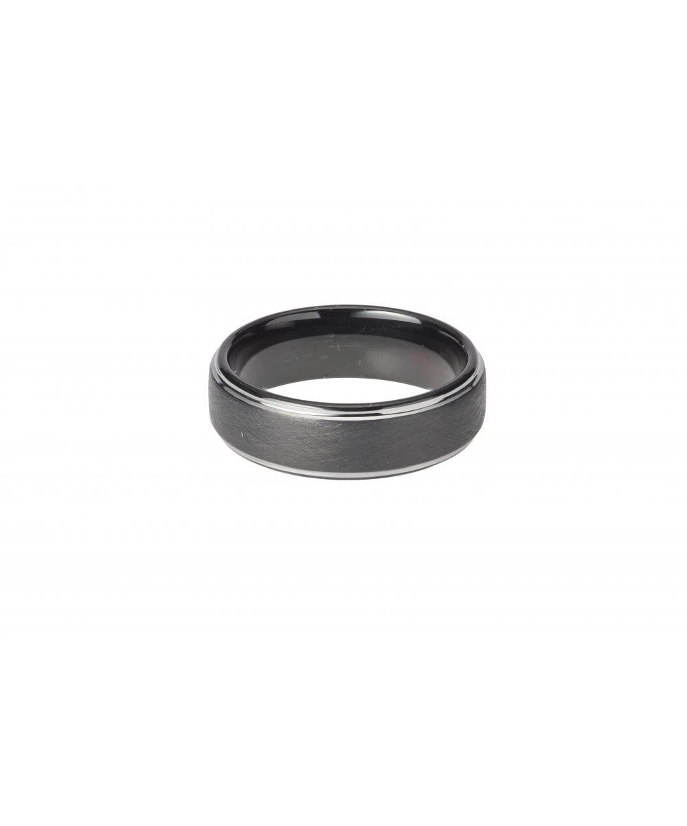 Unique & Co Tungsten 7mmRing With Grey & Silver Finish - TUR-78 3 Unique & Co Tungsten 7mmRing With Grey & Silver Finish - TUR-78