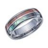 Unique & Co Tungsten 7mmRing With Wood & Abalone Shell Inlay - TUR-136 -Ornaments Promotion Store unique co tungsten 7mm ring with wood abalone shell inlay tur 136 p3566 29361 image