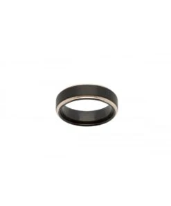 Unique & Co Tungsten 7mm Rounded Flat Ring Rose Gold & Black Finish - TUR-55