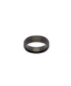 Unique & Co Tungsten 7mm Stepped EdgeRing Black Finish - TUR-54