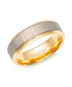 Unique & Co Tungsten 7mm Two Tone Patterned Ring - TUR-191
