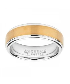 Unique & Co Tungsten 7mm Two Tone Ring - TUR-121