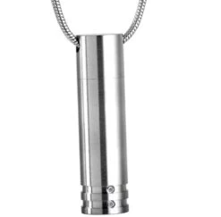 Unisex Cylinder - Stainless Steel Cremation Ashes Urn Jewellery Pendant