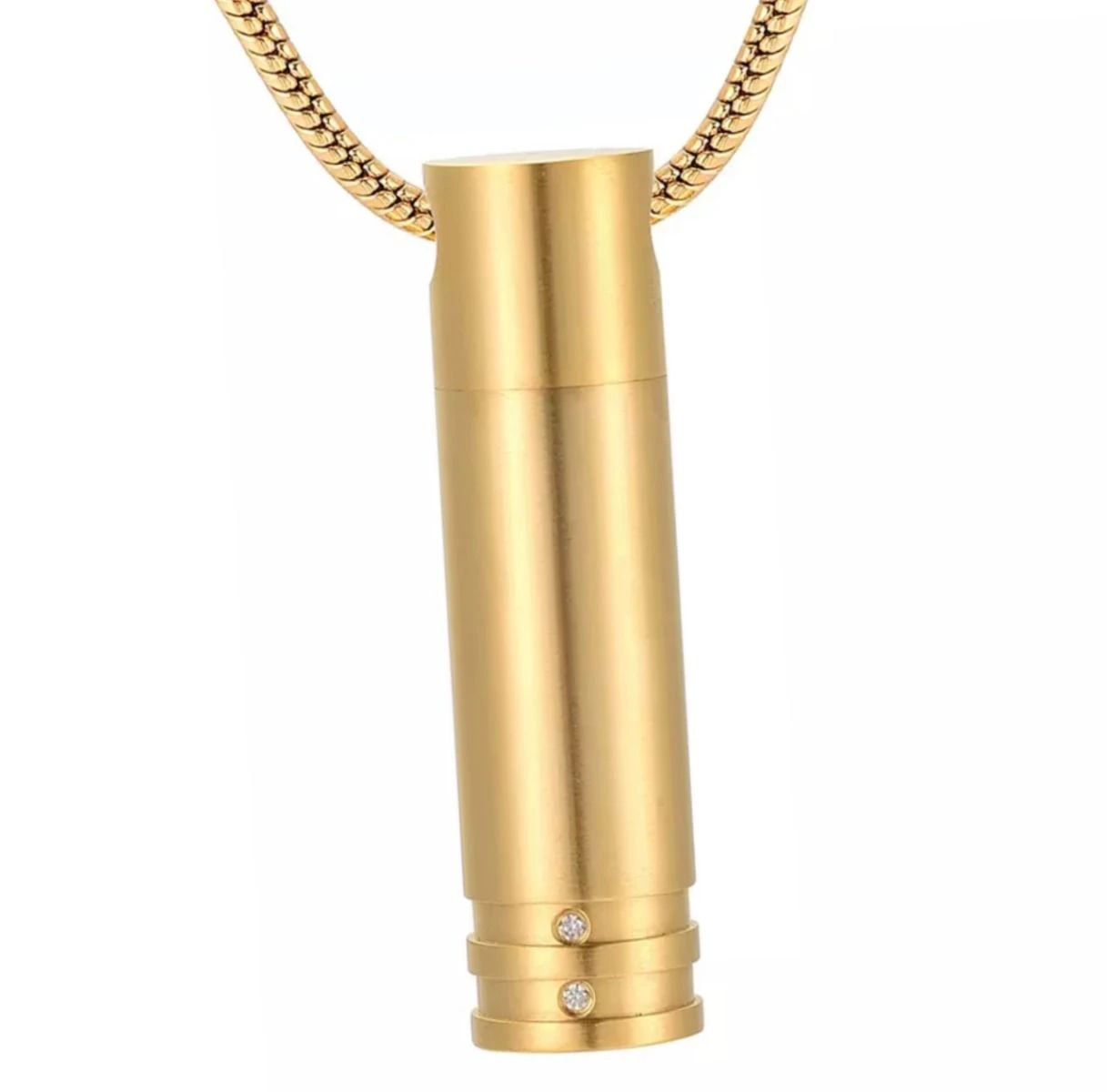 Unisex Cylinder - Gold Stainless Steel Cremation Ashes Urn Jewellery Pendant 3 Unisex Cylinder - Gold Stainless Steel Cremation Ashes Urn Jewellery Pendant