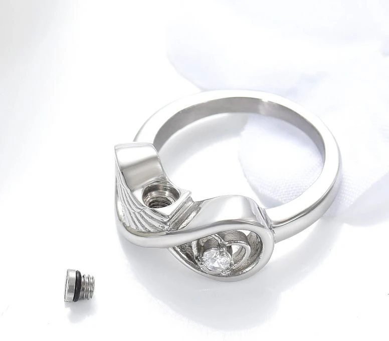 Infinity Wing Ring - Stainless Steel Cremation Ashes Jewellery Urn Memorial Keepsake 4 Infinity Wing Ring - Stainless Steel Cremation Ashes Jewellery Urn Memorial Keepsake - Image 2