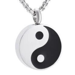 Yin Yang - Stainless Steel Ashes Jewellery Memorial Pendant