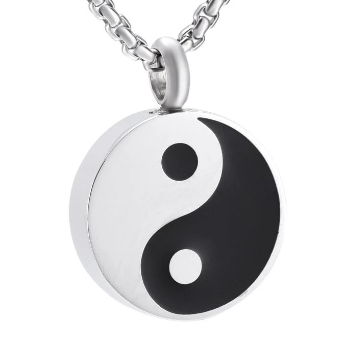 Yin Yang - Stainless Steel Ashes Jewellery Memorial Pendant 3 Yin Yang - Stainless Steel Ashes Jewellery Memorial Pendant