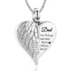 DAD Your Wings Were Ready Heart -Stainless Steel Cremation Ashes Jewellery Urn Pendant 1 DAD Your Wings Were Ready Heart -Stainless Steel Cremation Ashes Jewellery Urn Pendant -Ornaments Promotion Store yourwingswerereadydad
